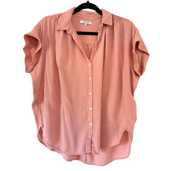MADEWELL Central Drapey Shirt Antique Coral Women’s Small - Picture 2 of 7